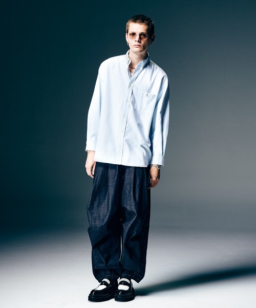 glamb（グラム）の「Crossover Tuck Pants / クロスオーバータックパンツ（その他パンツ・メンズ・インディゴブルー/ブラック・S/M/L）」の14枚目の写真