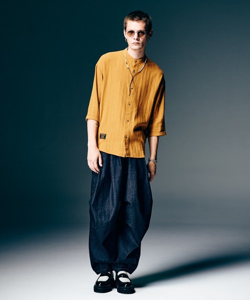 glamb（グラム）の「Crossover Tuck Pants / クロスオーバータックパンツ（その他パンツ・メンズ・インディゴブルー/ブラック・S/M/L）」の21枚目の写真