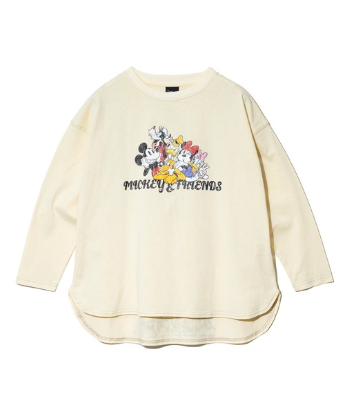 go slow caravan(ゴースローキャラバン)の「ミッキー & フレンズ プリントPO(Tシャツ/カットソー・レディース・ナチュラル/チャコールグレー・FREE)」の1枚目の写真