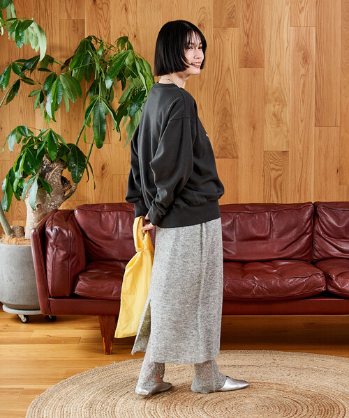 セットアイテム】透かし編み ニットレギンス スカートセット/レース