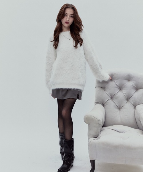 BLONDEY（ブロンディ）の「ラメシャギーニットトップス（ニット/セーター・レディース・ブラック/ホワイト/ベージュ・FREE）」の21枚目の写真