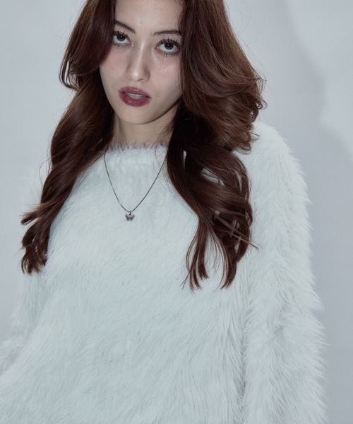 BLONDEY（ブロンディ）の「ラメシャギーニットトップス（ニット/セーター・レディース・ブラック/ホワイト/ベージュ・FREE）」の17枚目の写真