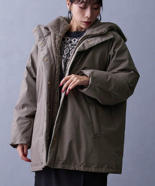 セール】ファーライナー付きドロストダウンブルゾン（ダウンジャケット