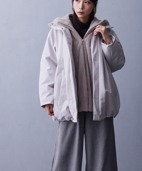 セール】ファーライナー付きドロストダウンブルゾン（ダウンジャケット