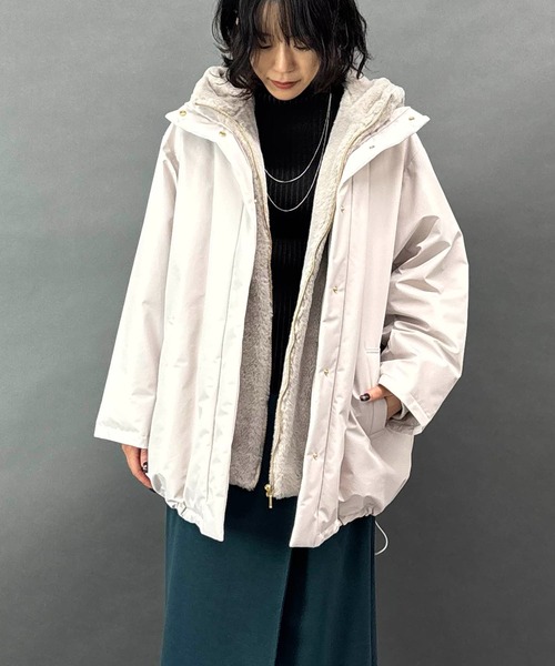 セール】ファーライナー付きドロストダウンブルゾン（ダウンジャケット