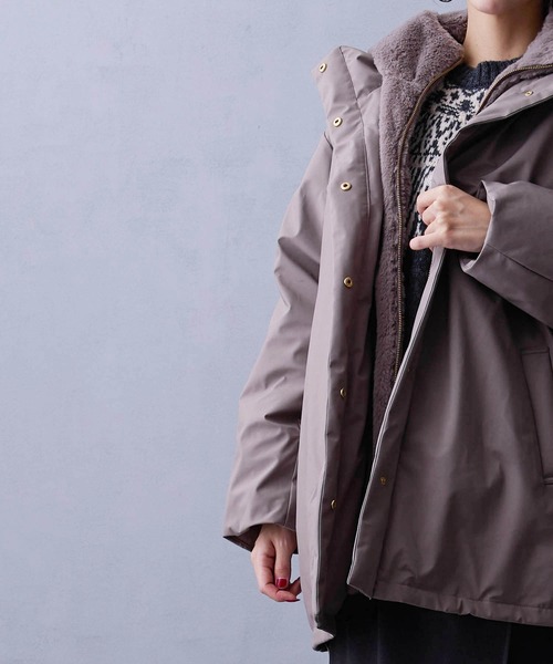 ファーライナー付きドロストダウンブルゾン（ダウンジャケット/コート