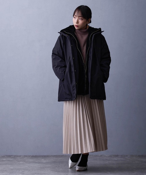 セール】ファーライナー付きドロストダウンブルゾン（ダウンジャケット