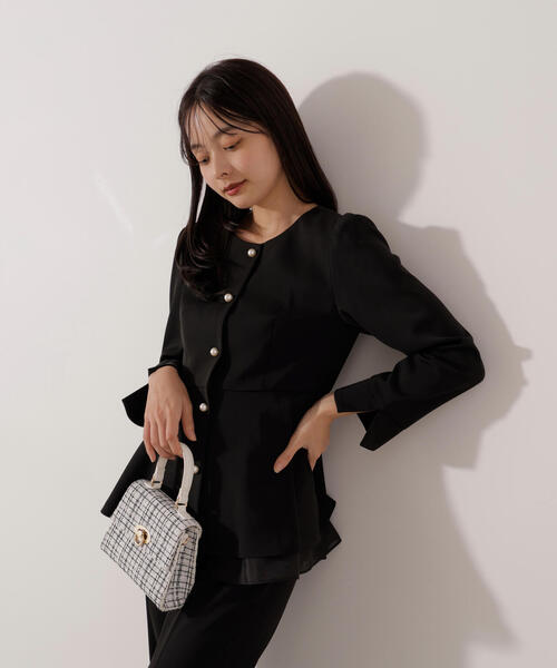 PROPORTION BODY DRESSING（プロポーションボディドレッシング）の「＜セットアップ対応＞ペプラムジャケット / 1216155001（セットアップ・レディース・ベージュ/ブラック・MEDIUM/P/S/SMALL）」の12枚目の写真