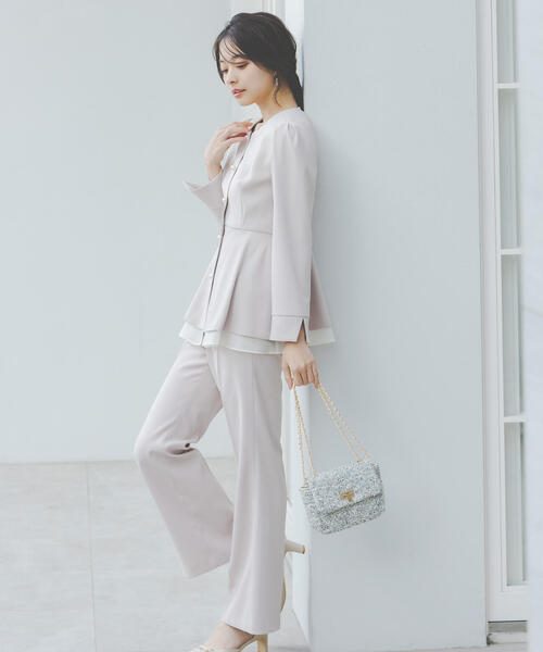 PROPORTION BODY DRESSING(プロポーションボディドレッシング)の「ペプラムジャケット / 1216155001(セットアップ・レディース・ベージュ/ブラック・MEDIUM/P/S/SMALL)」の15枚目の写真