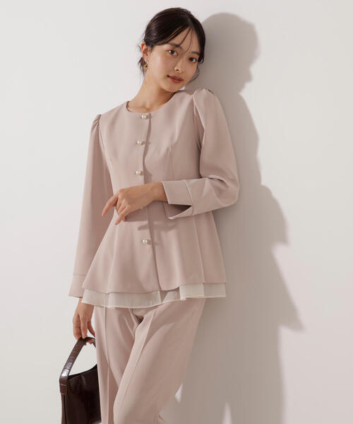 PROPORTION BODY DRESSING(プロポーションボディドレッシング)の「ペプラムジャケット / 1216155001(セットアップ・レディース・ベージュ/ブラック・MEDIUM/P/S/SMALL)」の16枚目の写真