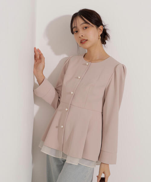 PROPORTION BODY DRESSING(プロポーションボディドレッシング)の「ペプラムジャケット / 1216155001(セットアップ・レディース・ベージュ/ブラック・MEDIUM/P/S/SMALL)」の10枚目の写真