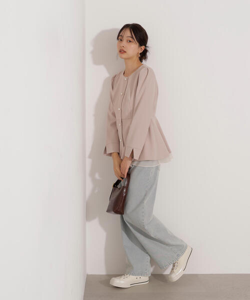 PROPORTION BODY DRESSING(プロポーションボディドレッシング)の「ペプラムジャケット / 1216155001(セットアップ・レディース・ベージュ/ブラック・MEDIUM/P/S/SMALL)」の5枚目の写真