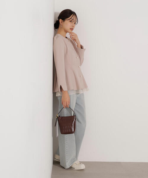 PROPORTION BODY DRESSING(プロポーションボディドレッシング)の「ペプラムジャケット / 1216155001(セットアップ・レディース・ベージュ/ブラック・MEDIUM/P/S/SMALL)」の13枚目の写真