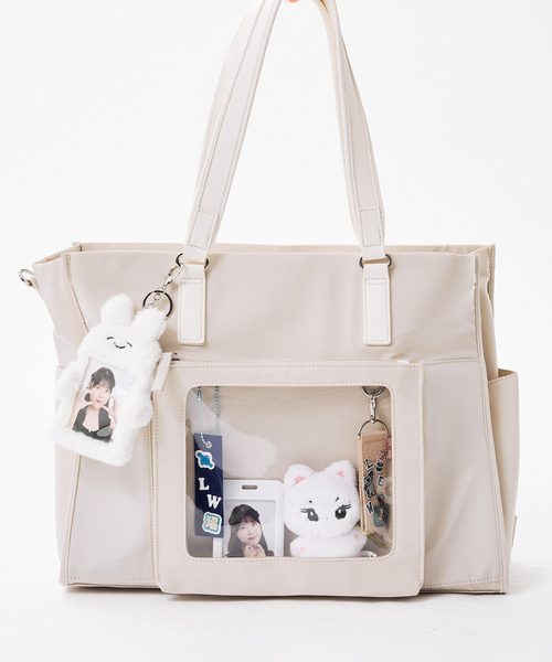 LOWELL things（ロウェル　シングス）の「【推し活】NEWオシゴトトートL/推し活バッグ/遠征バッグ/通勤通学バッグ/ビジネスバッグ（トートバッグ・レディース・ブラック/アイボリー・フリー）」の2枚目の写真