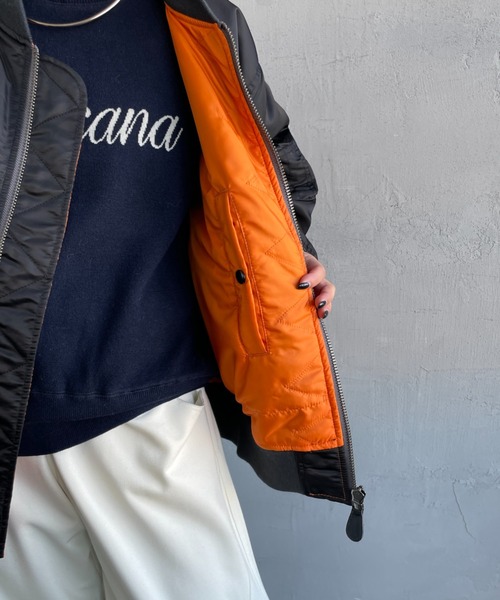 JEANS FACTORY Clothes（ジーンズファクトリークローズ）の「[Jeans Factory Clothes/ジーンズファクトリークローズ] ビッグシルエットMA-1 ミリタリージャケット（MA-1・レディース・ブラック/モスグリーン・S/M/L/XL）」の15枚目の写真