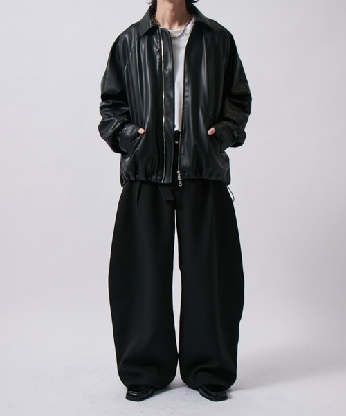 Lui's(ルイス)の「ベルテッドダブルクロスバルーンカーブスラックスパンツ(スラックス・メンズ・チャコールグレー/ブラック/グレー・S/M)」の6枚目の写真