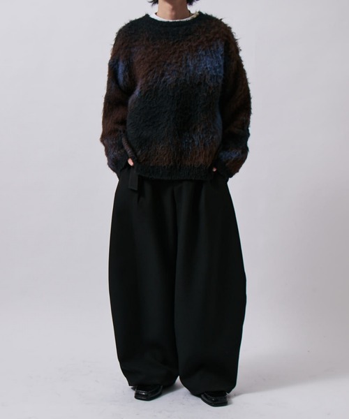 Lui's(ルイス)の「ベルテッドダブルクロスバルーンカーブスラックスパンツ(スラックス・メンズ・チャコールグレー/ブラック/グレー・S/M)」の8枚目の写真