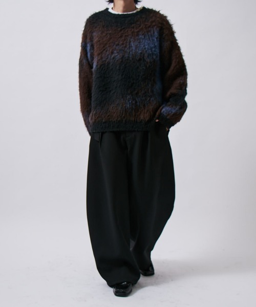 Lui's(ルイス)の「ベルテッドダブルクロスバルーンカーブスラックスパンツ(スラックス・メンズ・チャコールグレー/ブラック/グレー・S/M)」の9枚目の写真