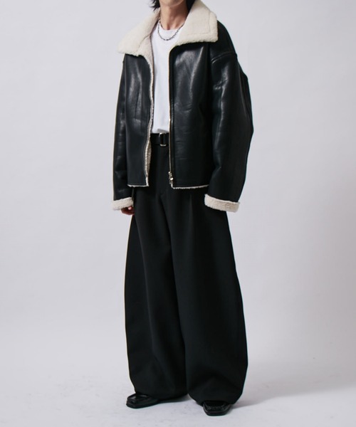 Lui's(ルイス)の「ベルテッドダブルクロスバルーンカーブスラックスパンツ(スラックス・メンズ・チャコールグレー/ブラック/グレー・S/M)」の12枚目の写真