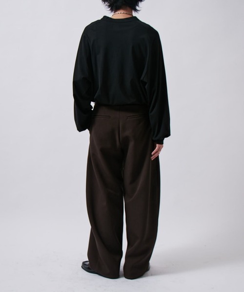 Lui's(ルイス)の「ベルテッドダブルクロスバルーンカーブスラックスパンツ(スラックス・メンズ・チャコールグレー/ブラック/グレー・S/M)」の15枚目の写真