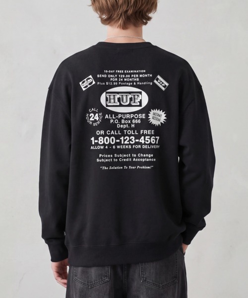 HUF(ハフ)の「【C-HUF2】【HUF/ハフ】AS SEEN ON TV CREWNECK PF00690(スウェット・メンズ・ブラック・XX-LARGE)」の1枚目の写真