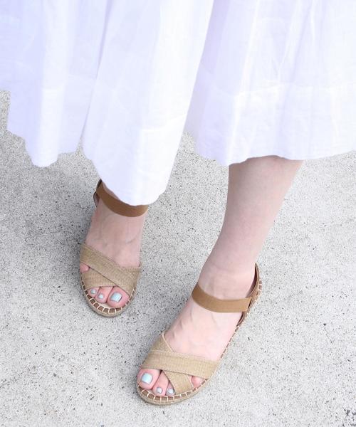 coen（コーエン）の「クロスコンビエスパサンダル（サンダル・レディース・レッド/ネイビー/オリーブ/ベージュ・LARGE/MEDIUM/SMALL）」の2枚目の写真