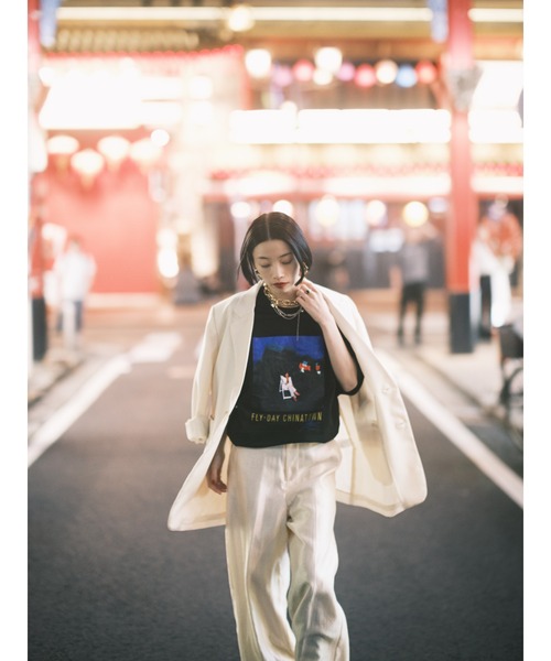 ZOZOVILLA(ゾゾヴィラ)の「【OKAMUNE ARCHIVES】Fly-Day Chinatown / Yasuha(Tシャツ/カットソー・メンズ・ブラック/ホワイト・SMALL/MEDIUM/LARGE/X-LARGE)」の11枚目の写真