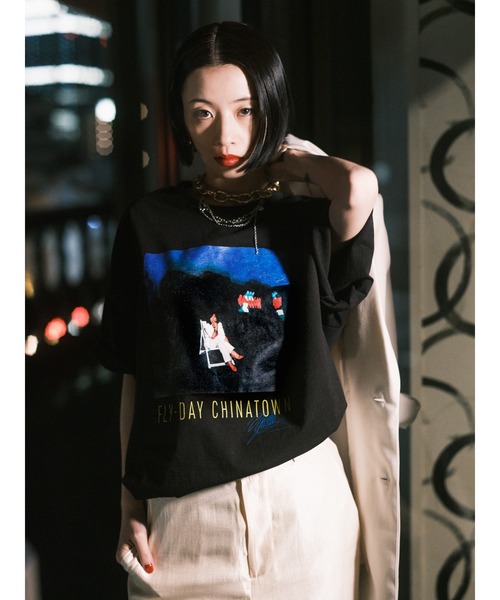 ZOZOVILLA(ゾゾヴィラ)の「【OKAMUNE ARCHIVES】Fly-Day Chinatown / Yasuha(Tシャツ/カットソー・メンズ・ブラック/ホワイト・SMALL/MEDIUM/LARGE/X-LARGE)」の6枚目の写真
