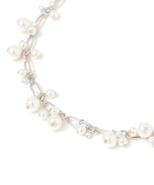 studio CLIP（スタディオクリップ）の「ボールジャラジャラネックレス（ネックレス・レディース・その他2/ホワイト・FREE）」の6枚目の写真