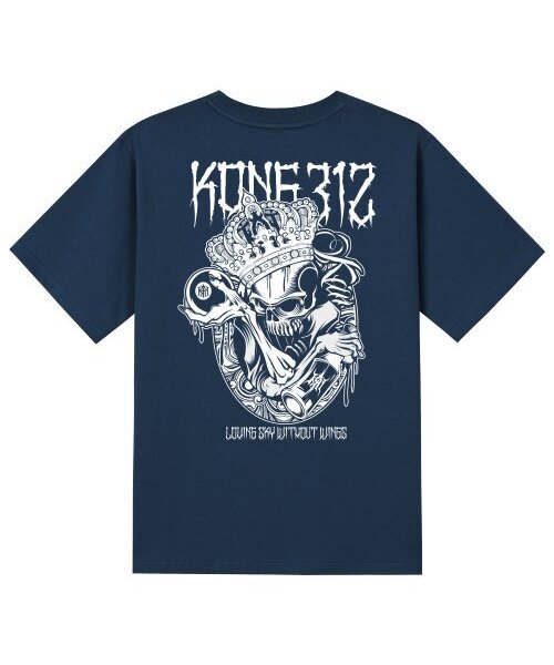 KAN6312(カン6312)の「KTN0097 キングスカル 半袖Tシャツ - ネイビー(Tシャツ/カットソー・メンズ・その他・SMALL/MEDIUM/LARGE/X-LARGE)」の1枚目の写真