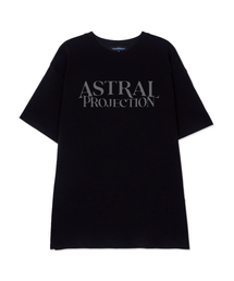 ベーシックレタリングスーピマコットンラウンドネック半袖Tシャツ_ブラック