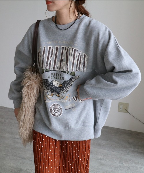 zena(ジェナ)の「★ZOZOTOWN店限定★裏起毛イーグルカレッジリメイクスウェット(スウェット・レディース・グレー/ブラウン系その他/ホワイト系その他・FREE)」の5枚目の写真