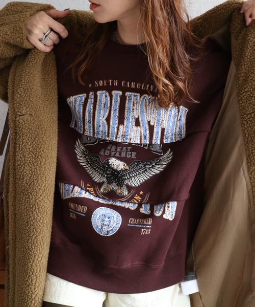zena(ジェナ)の「★ZOZOTOWN店限定★裏起毛イーグルカレッジリメイクスウェット(スウェット・レディース・グレー/ブラウン系その他/ホワイト系その他・FREE)」の18枚目の写真