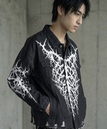 MONOCHROME（モノクローム）の「【MONOCHROME】 Metal Graphic Black Denim Jacket / メタルグラフィック ブラックデニムジャケット / ユニセックス（デニムジャケット）」
