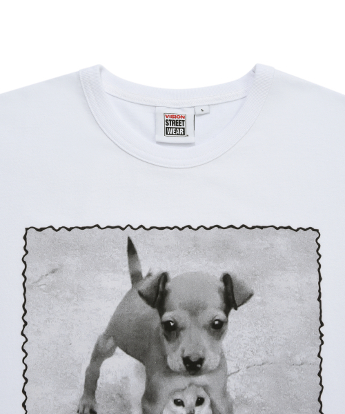 VISION STREET WEAR(ヴィジョンストリートウェア)の「VSW Body Guard Puppy T-Shirts White(Tシャツ/カットソー・レディース・その他・SMALL/X-LARGE/MEDIUM/LARGE)」の3枚目の写真