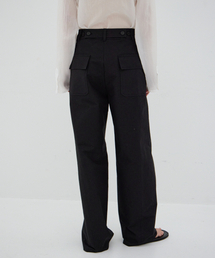 French Wide Chino Pants - Black