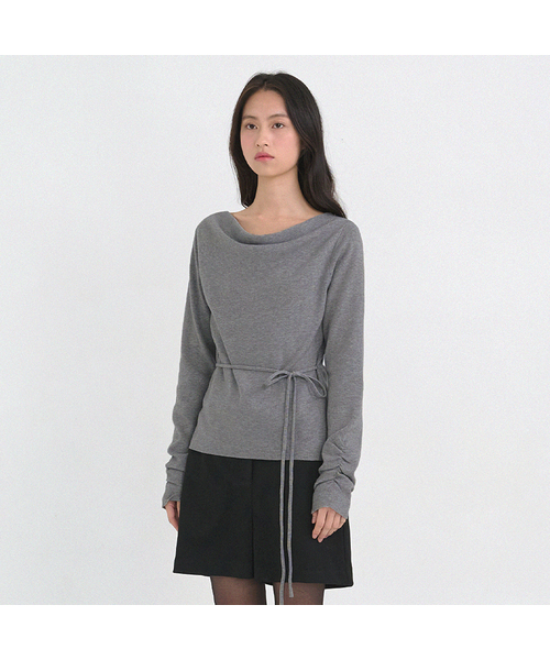 MICANE(ミケーネ)の「セイディカウルネックストラップニット(ニット/セーター・レディース・グレー/クリーム・SMALL/MEDIUM/LARGE/X-LARGE)」の1枚目の写真