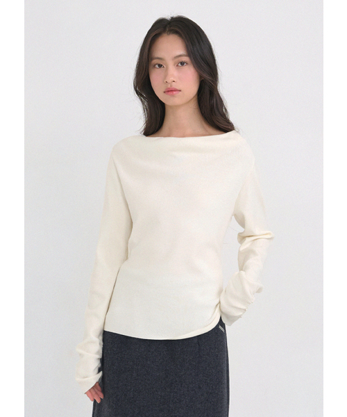MICANE(ミケーネ)の「セイディカウルネックストラップニット(ニット/セーター・レディース・グレー/クリーム・SMALL/MEDIUM/LARGE/X-LARGE)」の3枚目の写真