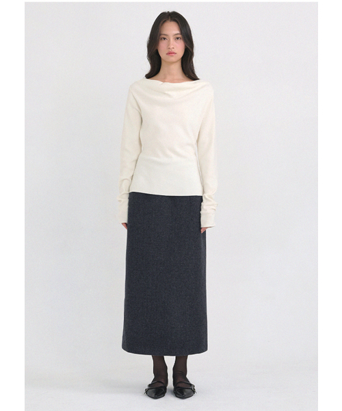 MICANE(ミケーネ)の「セイディカウルネックストラップニット(ニット/セーター・レディース・グレー/クリーム・SMALL/MEDIUM/LARGE/X-LARGE)」の8枚目の写真