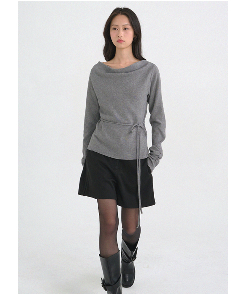 MICANE(ミケーネ)の「セイディカウルネックストラップニット(ニット/セーター・レディース・グレー/クリーム・SMALL/MEDIUM/LARGE/X-LARGE)」の11枚目の写真