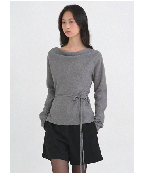 MICANE(ミケーネ)の「セイディカウルネックストラップニット(ニット/セーター・レディース・グレー/クリーム・SMALL/MEDIUM/LARGE/X-LARGE)」の12枚目の写真