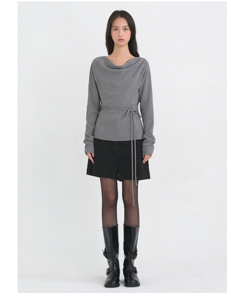 MICANE(ミケーネ)の「セイディカウルネックストラップニット(ニット/セーター・レディース・グレー/クリーム・SMALL/MEDIUM/LARGE/X-LARGE)」の15枚目の写真