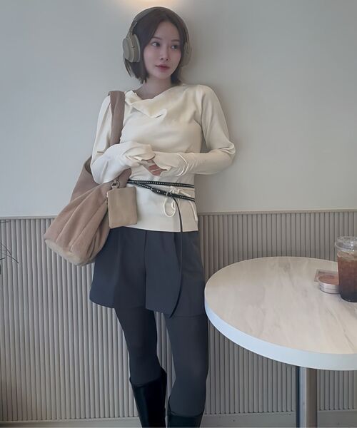 MICANE(ミケーネ)の「セイディカウルネックストラップニット(ニット/セーター・レディース・グレー/クリーム・SMALL/MEDIUM/LARGE/X-LARGE)」の21枚目の写真