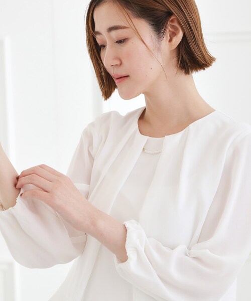 grove(グローブ)の「【手洗いOK】パーツ付き裾バルーンブラウス(シャツ/ブラウス・レディース・オフホワイト・02/05/04/03/01)」の2枚目の写真
