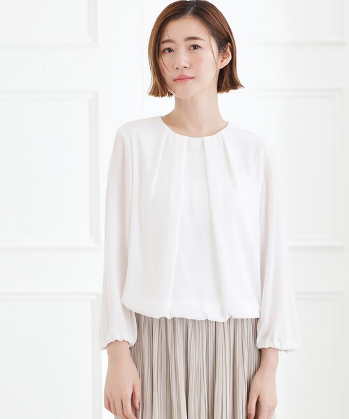 grove(グローブ)の「【手洗いOK】パーツ付き裾バルーンブラウス(シャツ/ブラウス・レディース・オフホワイト・02/05/04/03/01)」の3枚目の写真
