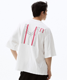 ユニセックス モノグラムプリント オーバーサイズTシャツ [ホワイト]
