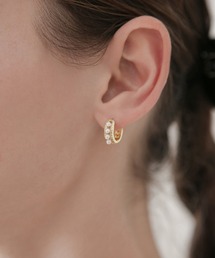 【LEJA】パールフープエレガントピアス結婚式 パーティー 成人式 二次会 同窓会 お呼ばれ オケージョン 20代 30代