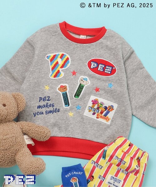 セール】WEB限定PEZ×tiny bear ワッペン＆刺繍トレーナー（スウェット