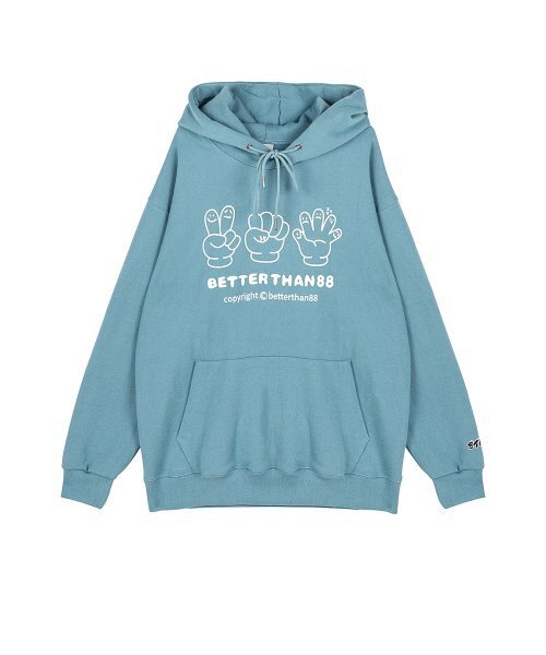 BETTERTHAN88(ベターザン88)の「5012AB アライヴフィンガー ヘビーフード アッシュブルー(パーカー・メンズ・その他・SMALL/MEDIUM/LARGE)」の2枚目の写真