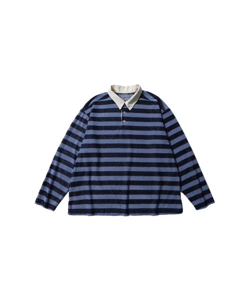 BALLUTE(バリュート)の「ブークレストライプカラーTシャツ(ブルーネイビー)(ポロシャツ・メンズ・その他・MEDIUM/LARGE)」の1枚目の写真